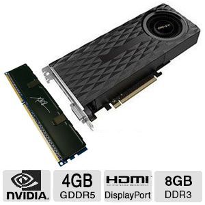 PNY GeForce GTX 970 Video Card and PNY XLR8 8GB Desktop Memory Module Bundle