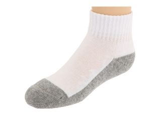 Jefferies Socks Sport Quarter Half Cushion Seamless 6 Pair Pack (Infant/Toddler/Little Kid/Big Kid/Adult) White/Grey