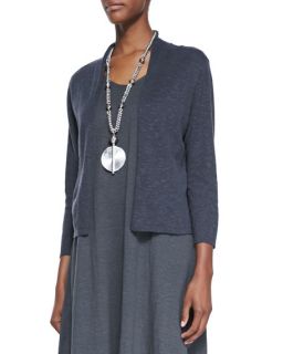 Eileen Fisher 3/4 Sleeve Cardigan & Sleeveless Colorblock V Neck Jersey Dress