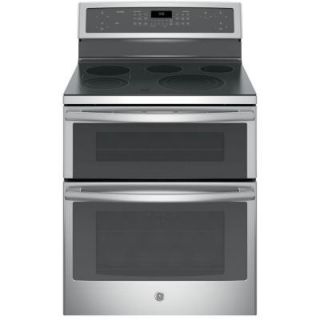 GE Profile 30 in. 6.6 cu. ft. Double Oven Electric Range with Self Cleaning Convection Oven (Lower Oven) in Stainless Steel PB960SJSS