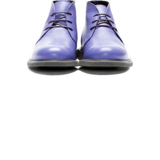 Comme des Garçons Shirts Purple Leather Ankle Boots