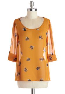 Daily Lunch Date Top in Foxes  Mod Retro Vintage Short Sleeve Shirts