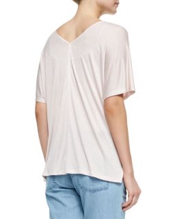 Vince Ribbon Trim Sheer Slub Tee