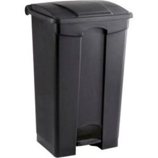 Safco Large Capacity Plastic Step On Receptacle, 23gal, Black