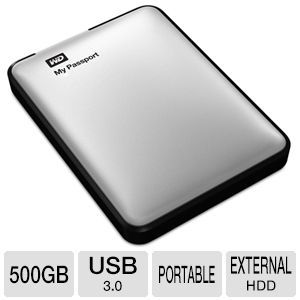 WD My Passport for Mac 500GB Portable Hard Drive   Works With Mac, USB 3.0, Password Protection    WDBLUZ5000ASL NESN