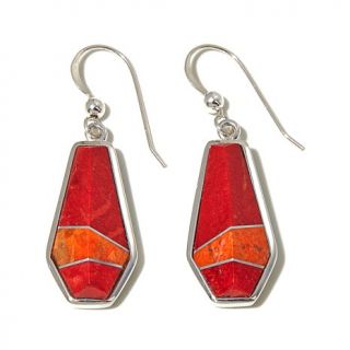 Jay King Red and Orange Coral Sterling Silver Earrings   7779009