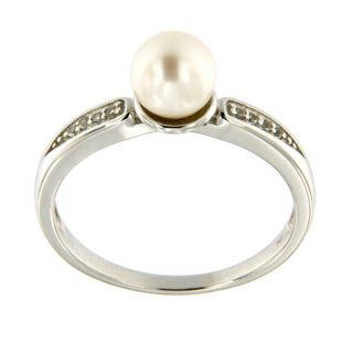 Sterling Silver White Freshwater Pearl and Bead set White Topaz Ring