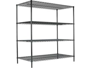 Alera 6024INDSHFKIT (ALESW206024GN) All Purpose Wire Shelving Starter Kit, 4 Shelves, 60w x 24d x 72h, Green