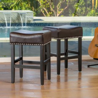 Christopher Knight Home Lisette Brown Backless Counter Stool (Set of 2