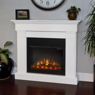 Real Flame Crawford Slim Line Electric Fireplace   White