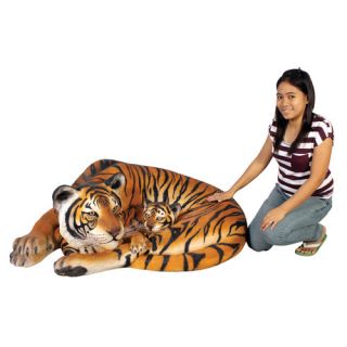 Life Size Resting Bengal Tigress and Cub Statue by Design Toscano