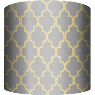 10" Drum Lamp Shade, Fence Yellow and Gray