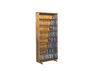 Cdracks Solid Oak Dowel Cabinet for CD's Capacity 440 CD's Honey Oak Finish