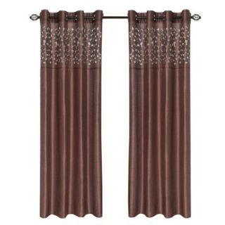 Lavish Home Chocolate Karla Laser Cut Grommet Curtain Panel, 108 in. Length 63 108T847 C