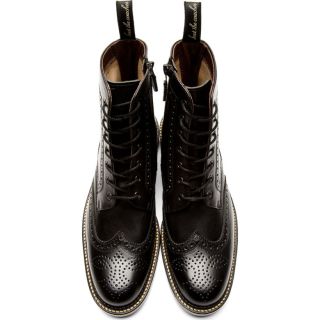 Foot the coacher Black Leather Wingtip Ankle Boots
