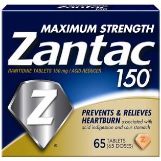 Zantac 150 Acid Reducer 150 mg Maximum Strength Tablets 65 tablets