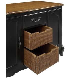 Home Styles  Oak and Rubbed Black French Countryside Kitchen Island