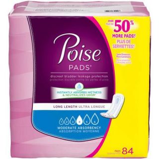 Poise Incontinence Pads, 84 count