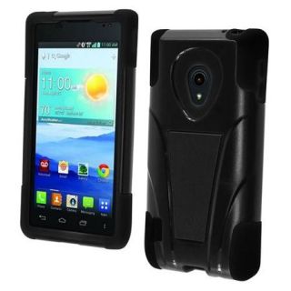 Insten For LG VS870 Lucid 2(Verizon) T Stand Case Black /Black