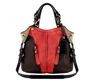 As Is orYANY Pebble Leather Color Block Victoria Large Hobo   A239153 —