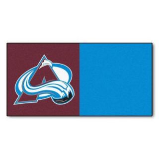 FANMATS NHL   Colorado Avalanche Burgundy and Blue Pattern 18 in. x 18 in. Carpet Tile (20 Tiles/Case) 10683