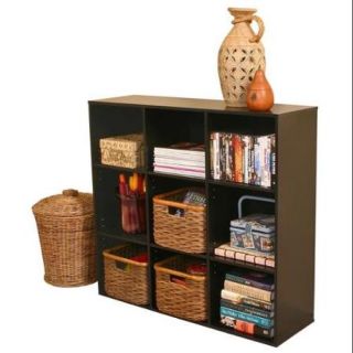 Project Center 9 Section Storage Bookcase (Black)