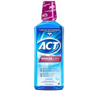 Act Braces Care Ant Cavity Fluoride Mouthwash Clean Mint 18 Oz