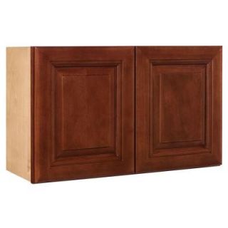 Home Decorators Collection 33x15x12 in. Lyndhurst Assembled Wall Double Door Cabinet in Cabernet W3315 LCB