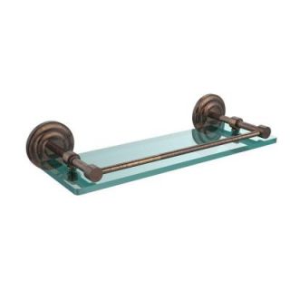 Allied Brass Que New 16 in. W x 16 in. L Tempered Glass Shelf with Gallery Rail in Venetian Bronze QN 1/16 GAL VB