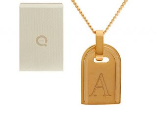 As Is Bronzo Italia Bronze Initial Tag Necklace   J292266 —