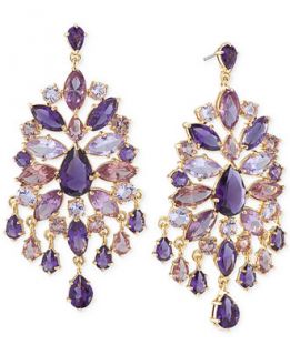 Carolee Gold Tone Purple Large Chandelier Earrings   Jewelry & Watches