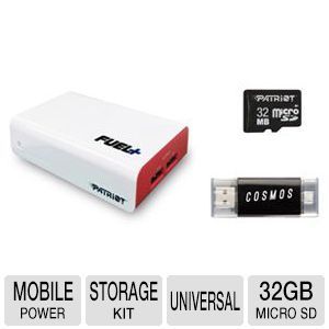 Patriot FUEL+ 8700 mAh Rechargeable Battery with FREE Card Reader and 32GB Micro SD    P870TG32GMSK