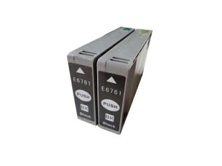 New Compatible Black Printer Inkjet Cartridges   Replaces Epson 676 XL   T676XL120   2 PK