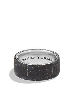 David Yurman Band Ring with Bronze Lightning Strike Carbon Fiber