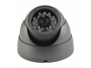 1/3" CMOS Dome Security Camera CCTV with Night Vision 24pcs IR Lens, Gray
