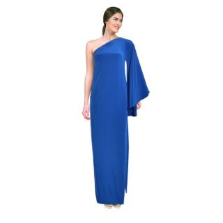 Nicole Miller Womens Blueberry One shoulder Kimono Evening Gown