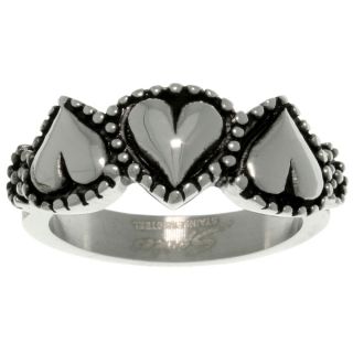 CGC Stainless Steel Three Heart Ring  ™ Shopping   Big