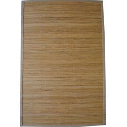 Asian Hand woven Ivory/ Beige Bamboo Rug (18 x 28)