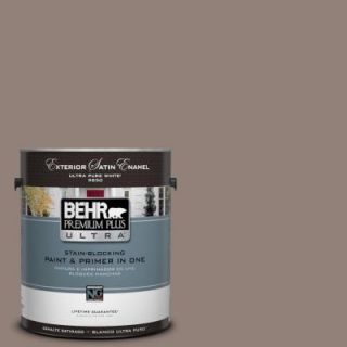 BEHR Premium Plus Ultra 1 gal. #BNC 22 Chocolate Chiffon Satin Enamel Exterior Paint 985401