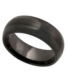 Mens Mens Ceramic Ring, Two Tone Black Ring