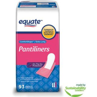 Equate ComfortShape Unscented Pantiliners, Extra Long, 93 count