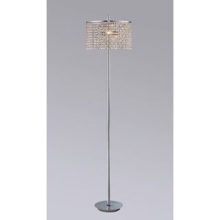 Mia 3 light Chrome finished 65 inch Amber Crystal Floor Lamp