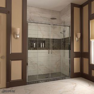 Dreamline Visions 56 to 60 Frameless Sliding Shower Door Clear 1/4