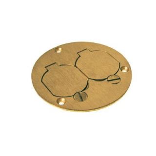 Raco Round Floor Box Duplex Brass Cover with Lift Lids 6249