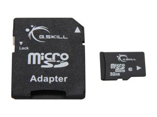 G.SKILL 32GB microSDHC Flash Card w/ SD Adapter Model FF TSDG32GA C6