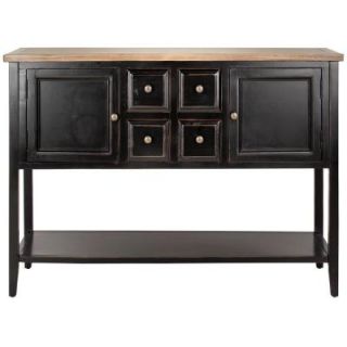 Safavieh Charlotte Weathered Oak Top Sideboard in Black AMH6517D