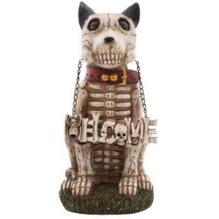 Home Accents Holiday 15 in. H Skeleton Dog Spooky Statue 15890194B