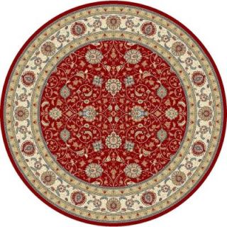 Home Decorators Collection Vaughan Red/Ivory 7 ft. 10 in. x 7 ft. 10 in. Round Indoor Area Rug 9172845110