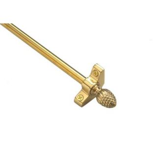 Zoroufy Plated Inspiration Collection Tubular 28.5 in. x 3/8 in. Polished Brass Finish Stair Rod with Pineapple Finial 15801