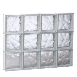 REDI2SET Wavy Glass Pattern Frameless Replacement Glass Block Window (Rough Opening 33.25 in x 19.75 in; Actual 32.75 in x 19.25 in)